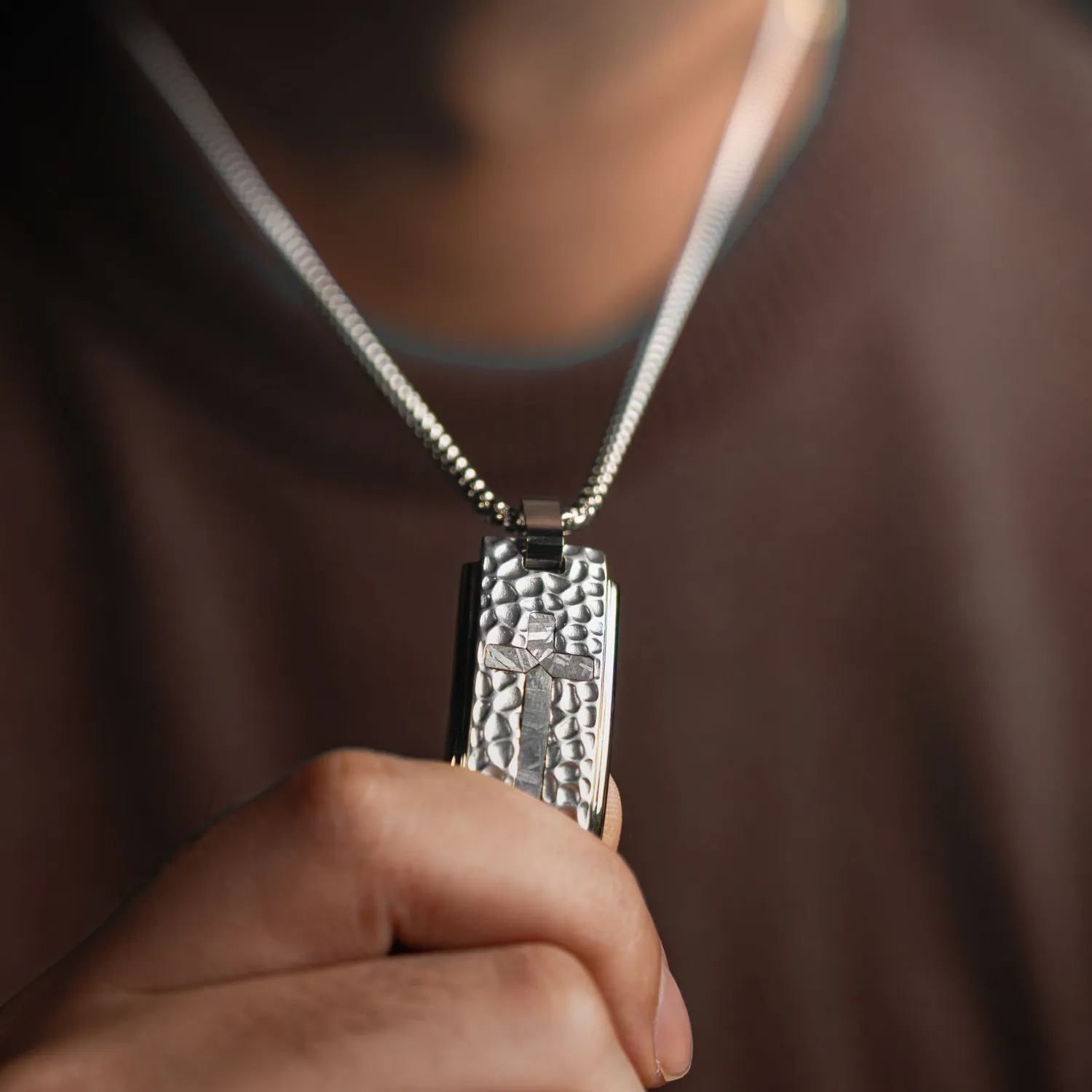 Duxot Marcel Argent Meteorite dog tag