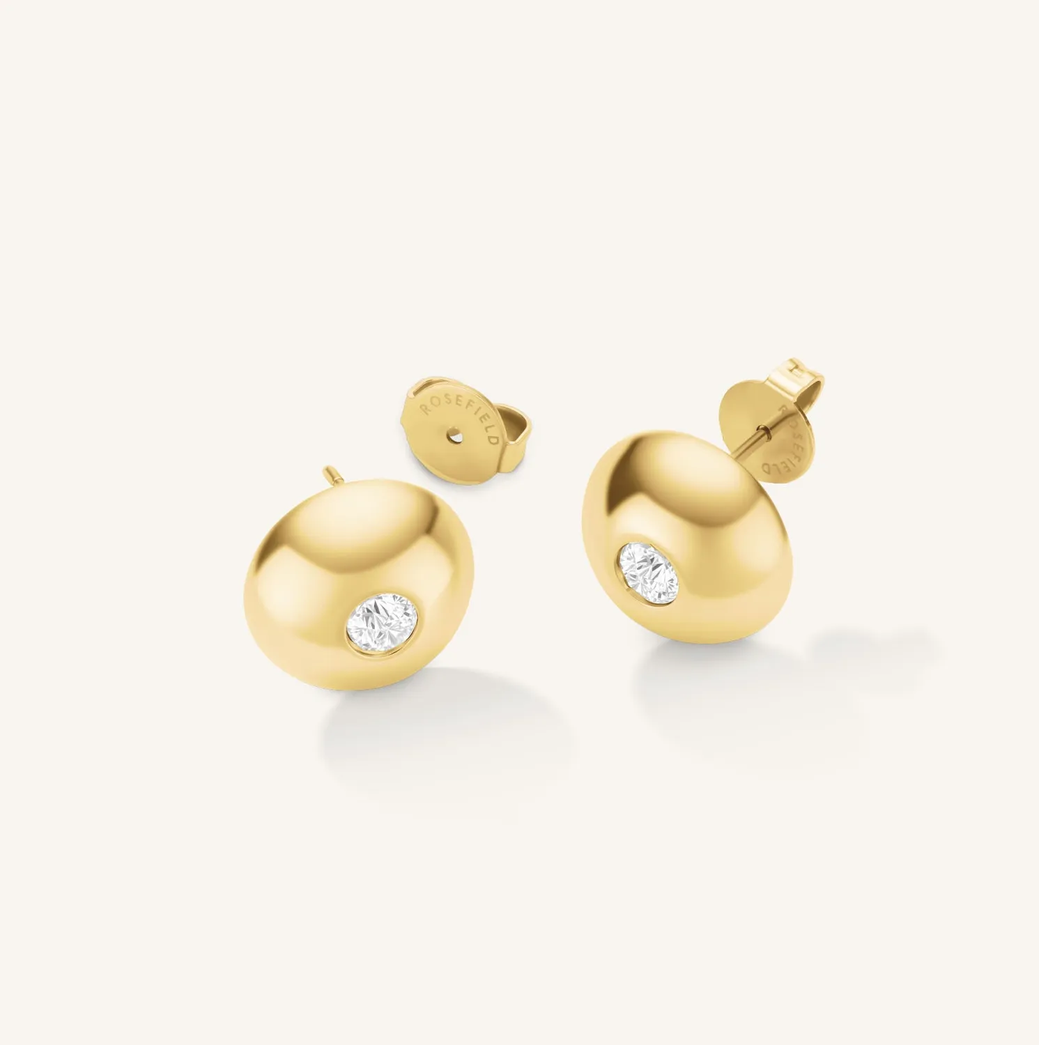 Rosefield Solitaire Studs øredobber gull sølv