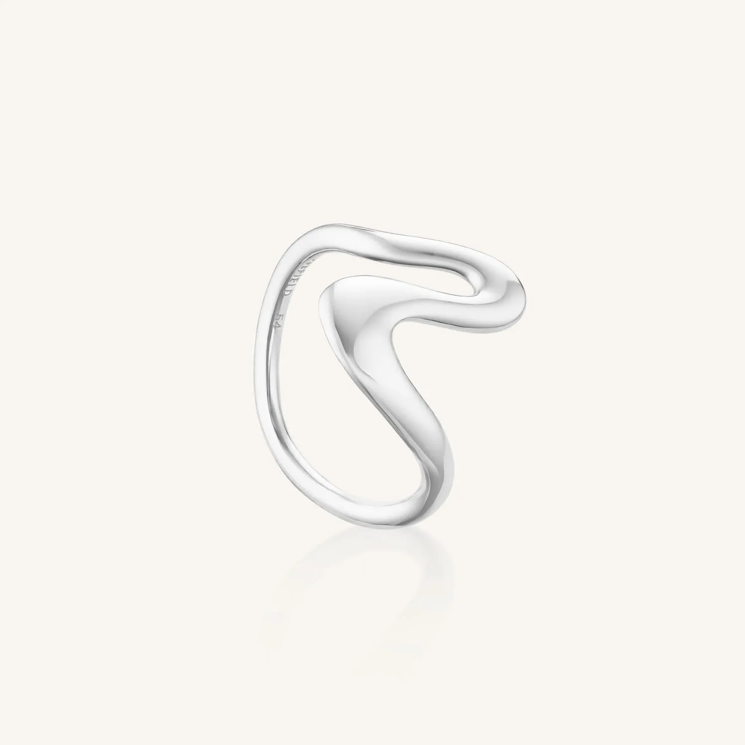 Rosefield Essentials Wave Ring ring gull str. 54 i rustfritt stål