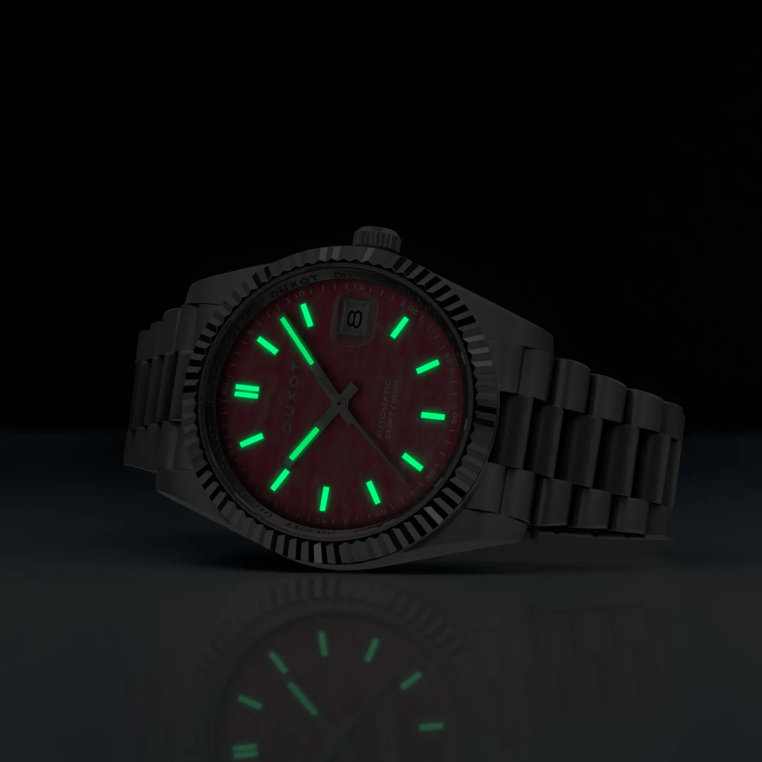 Duxot Marcel Pink Opal klokke, natursteinskive