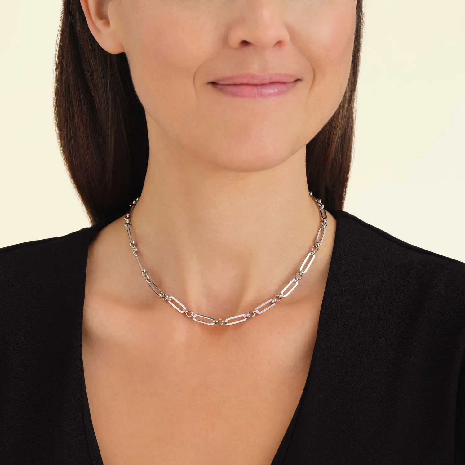 Rosefield Chunky Necklace halskjede sølv 41–45 cm