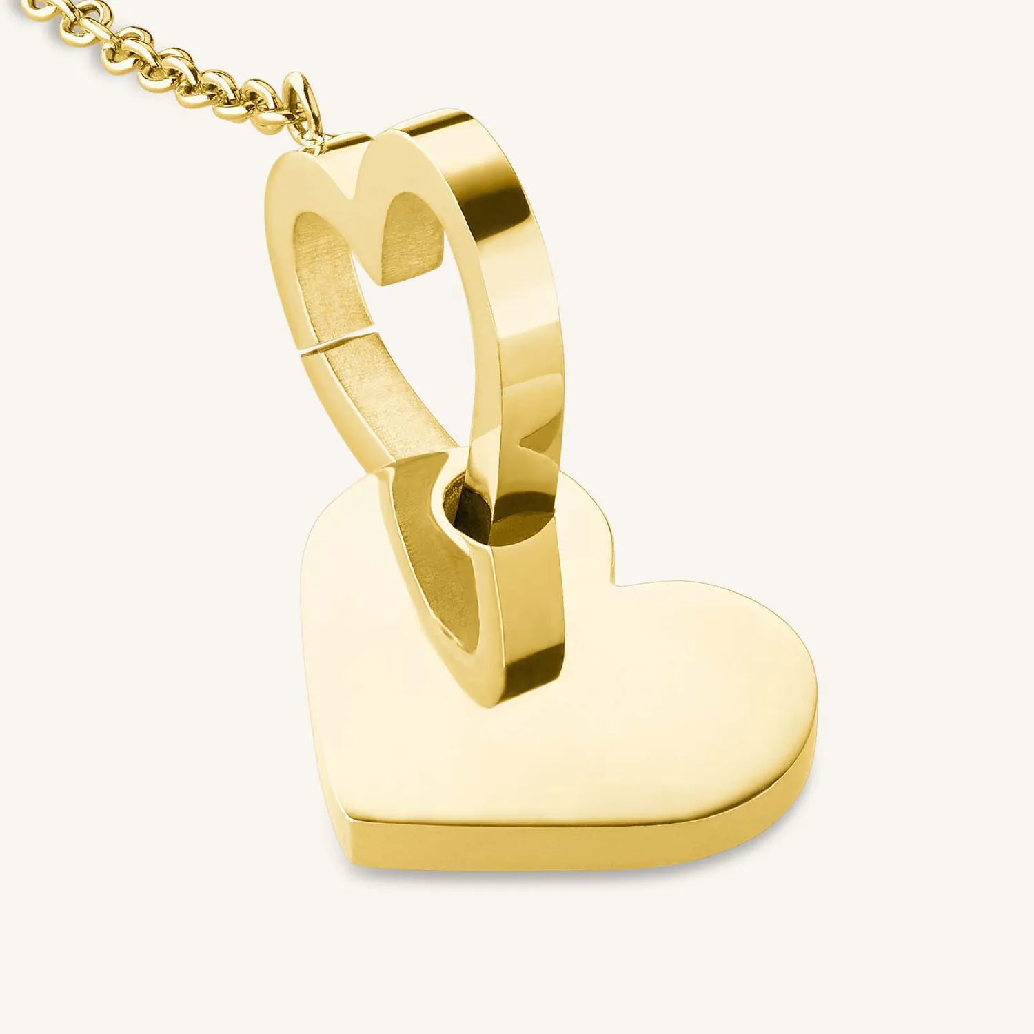 Rosefield Double Heart Earrings øredobber gull og sølvbelagt stål