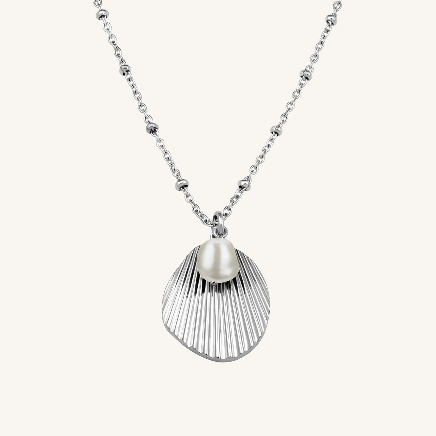 Rosefield Shell and Pearl Necklace halskjede gull 40–45 cm