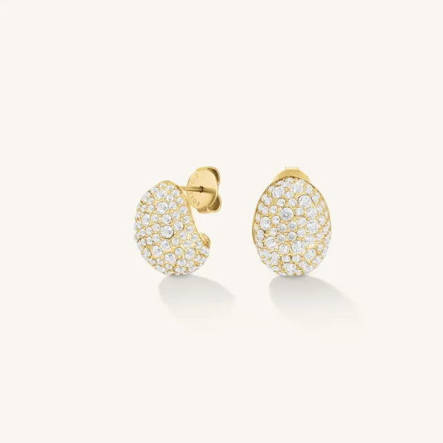 Rosefield Mini Pave Studs ørestikker gull 1,46 × 1,17 cm i stål