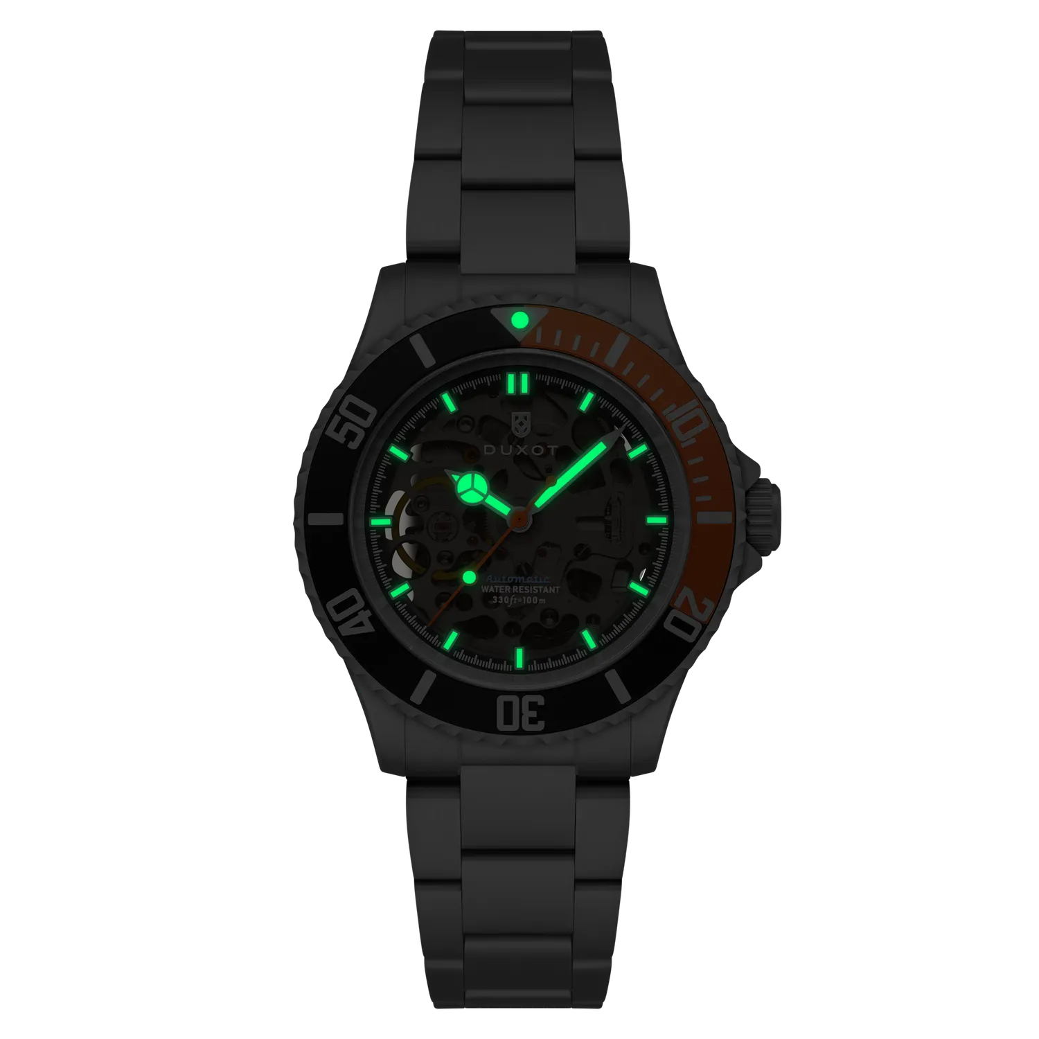 Duxot Atlantica Skeleton Diver Automatic dykkerklokke Orange Black 100 m