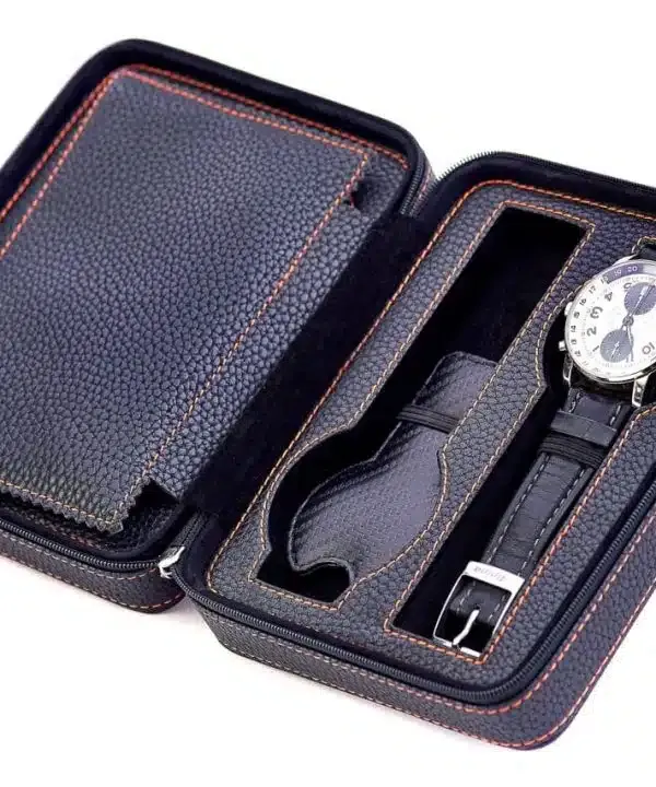 Leanschi ZIP-pouch 4 klokker svart PU