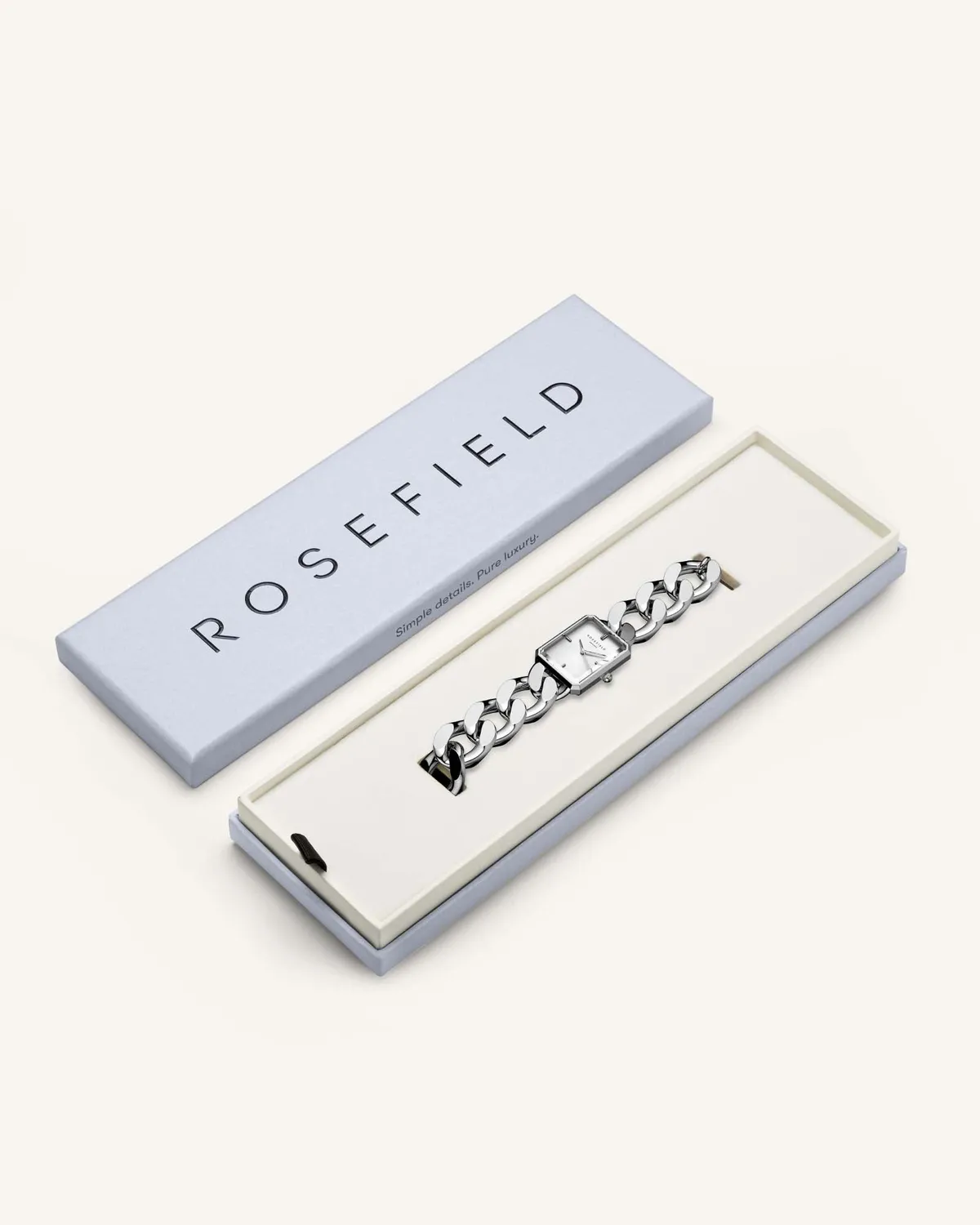 Rosefield Octagon XS Studio klokke sølv 19,5 × 24 mm