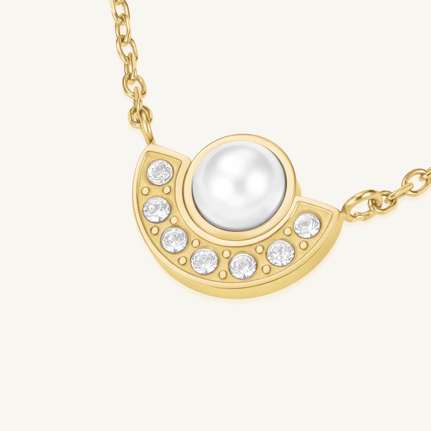 Rosefield Pearl Halo Necklace halskjede gull 42–46 cm