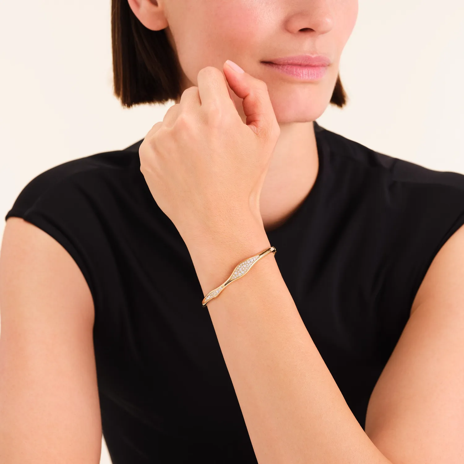 Rosefield Pave Wave Bangle armring gull