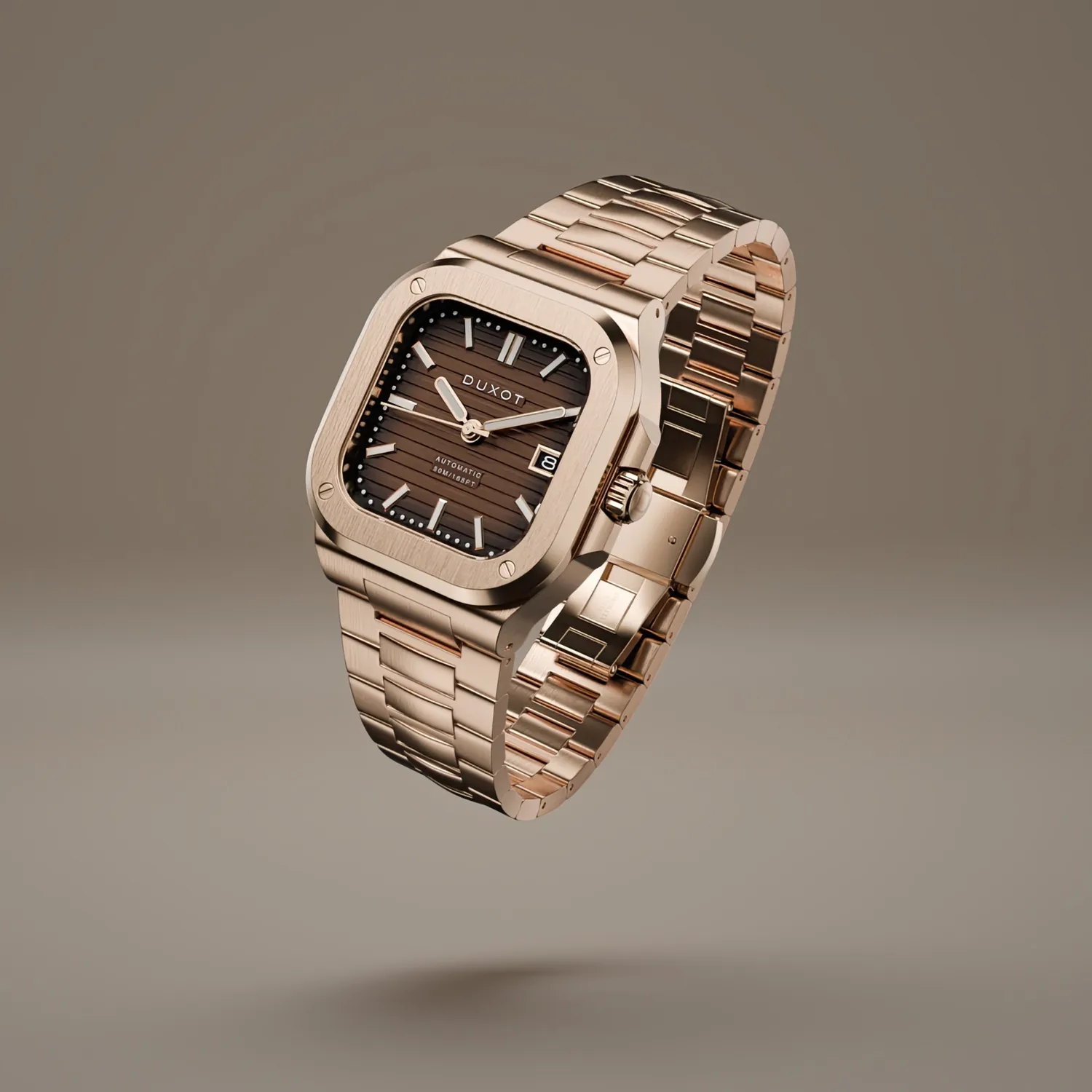Duxot Quadrata Automatic klokke Walnut Brown 42 mm