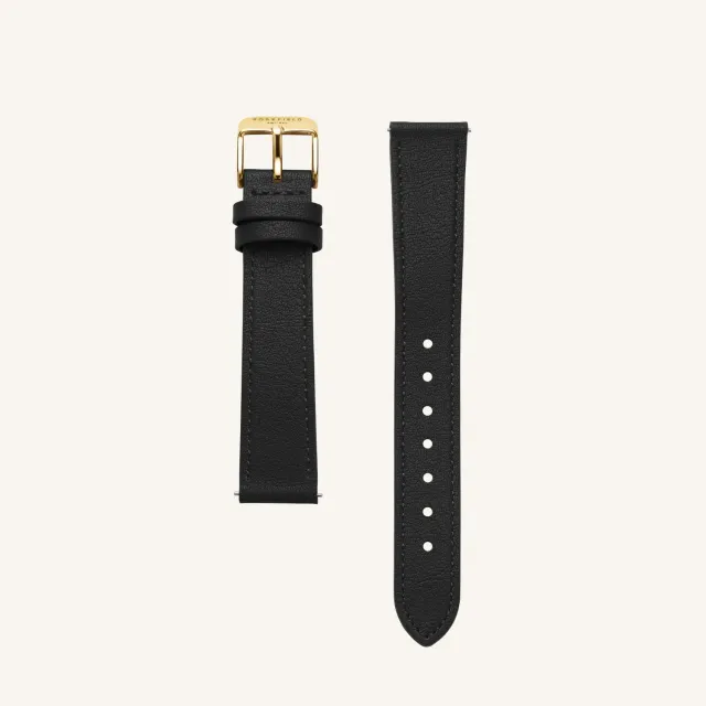 Rosefield Heirloom Black Leather Strap klokkerem 16 mm svart
