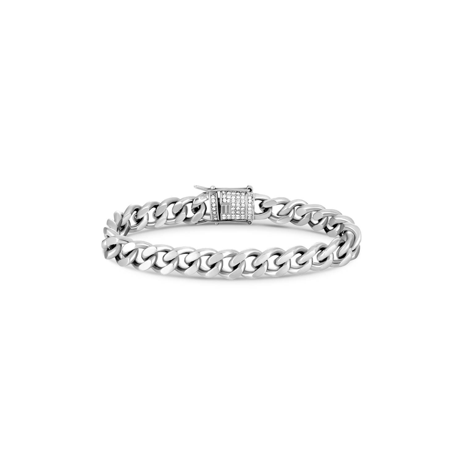 Duxot Accelero Silver armbånd cubansk lenke med zirkonia