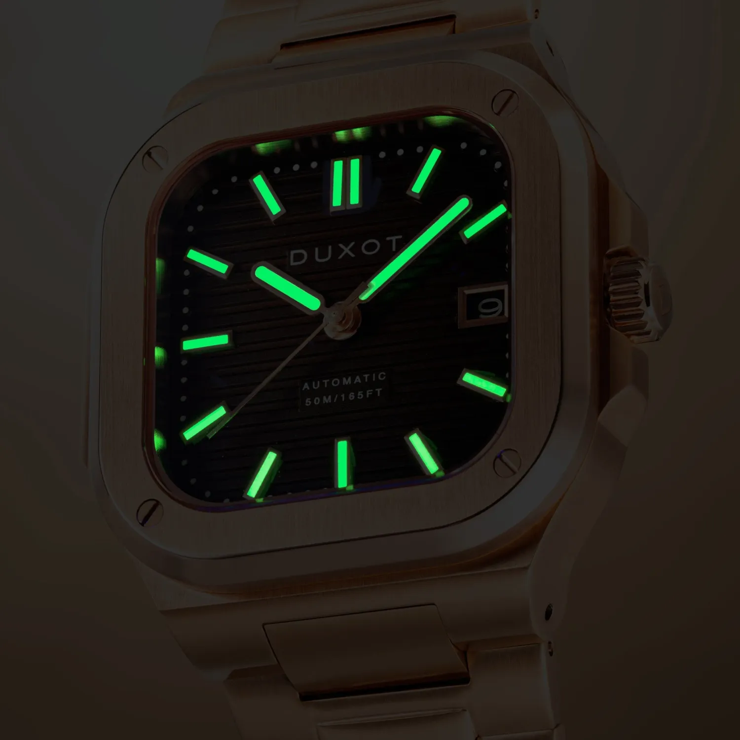 Duxot Quadrata Automatic klokke Walnut Brown 42 mm