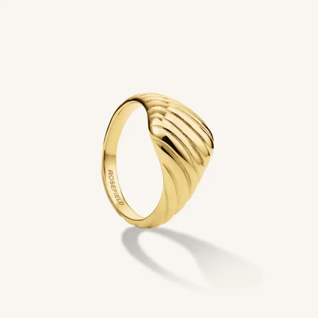 Rosefield Stripe Ring ring gull størrelse 52