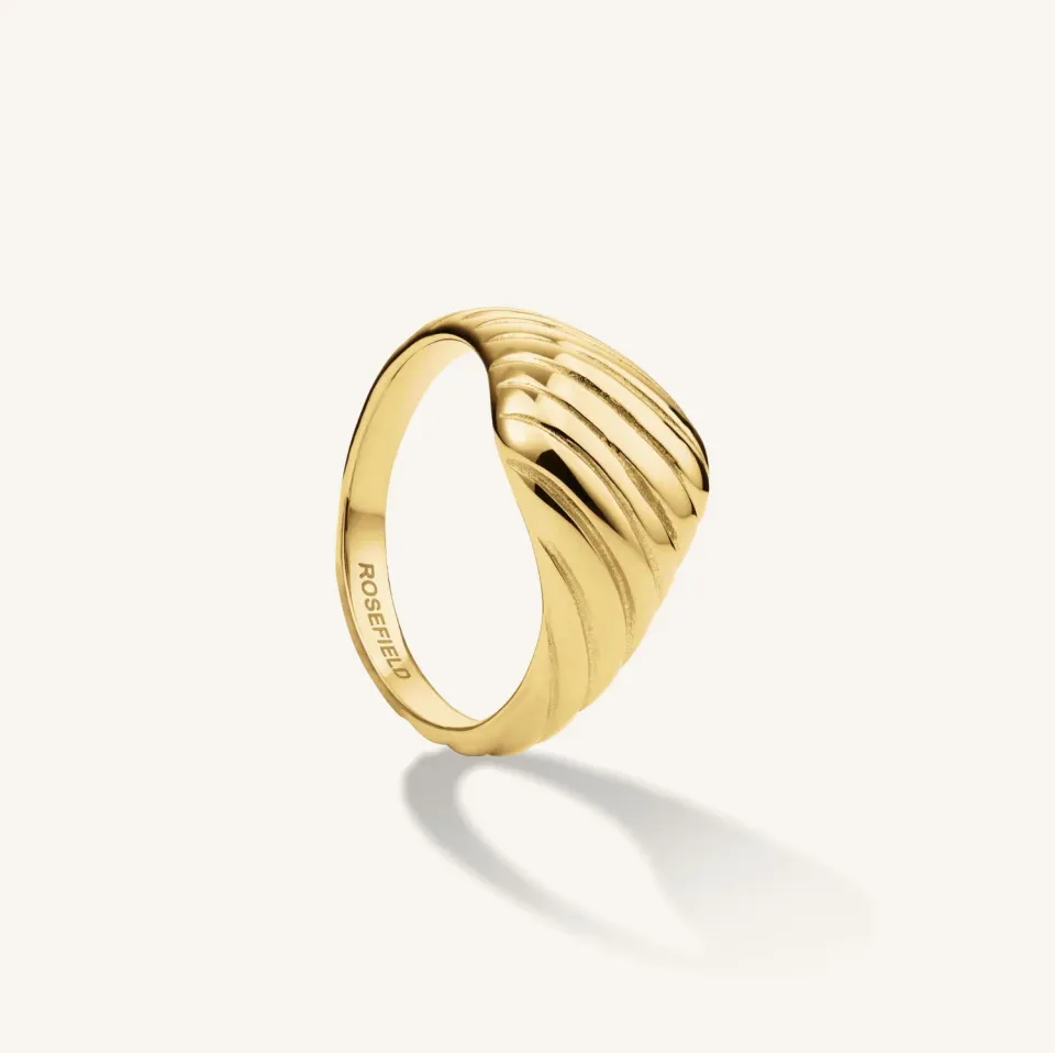 Rosefield Stripe Ring ring gull størrelse 52