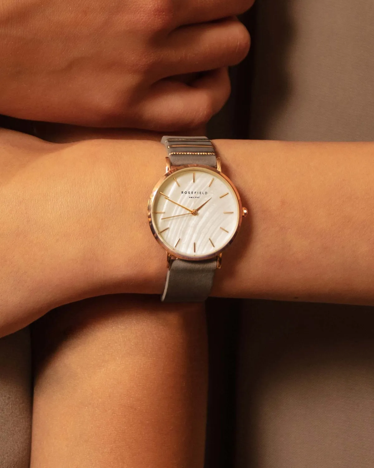 Rosefield West Village Grey klokke grå nubuck 33 mm