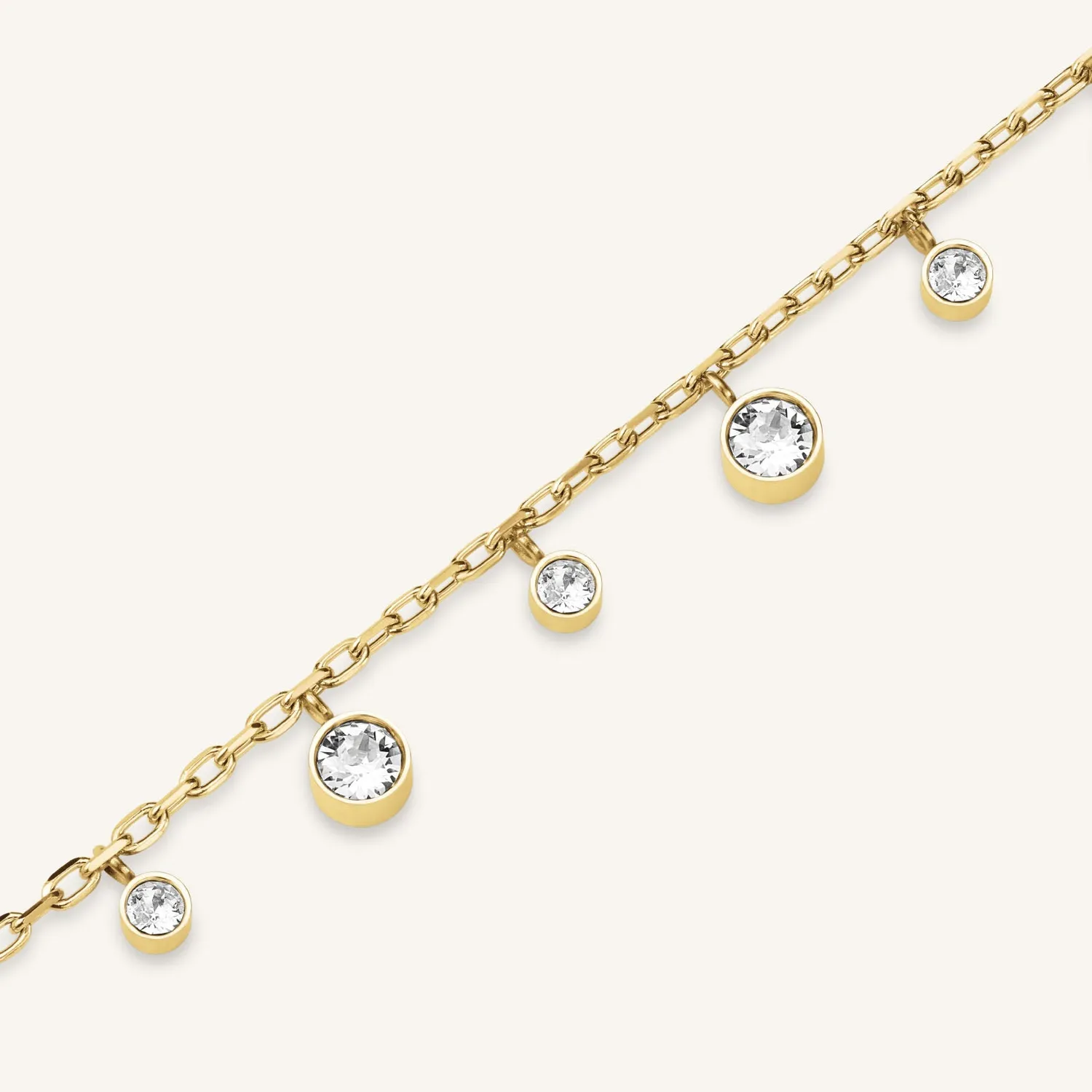 Rosefield Multi-Crystal Bracelet armbånd 16–19,5 cm gull
