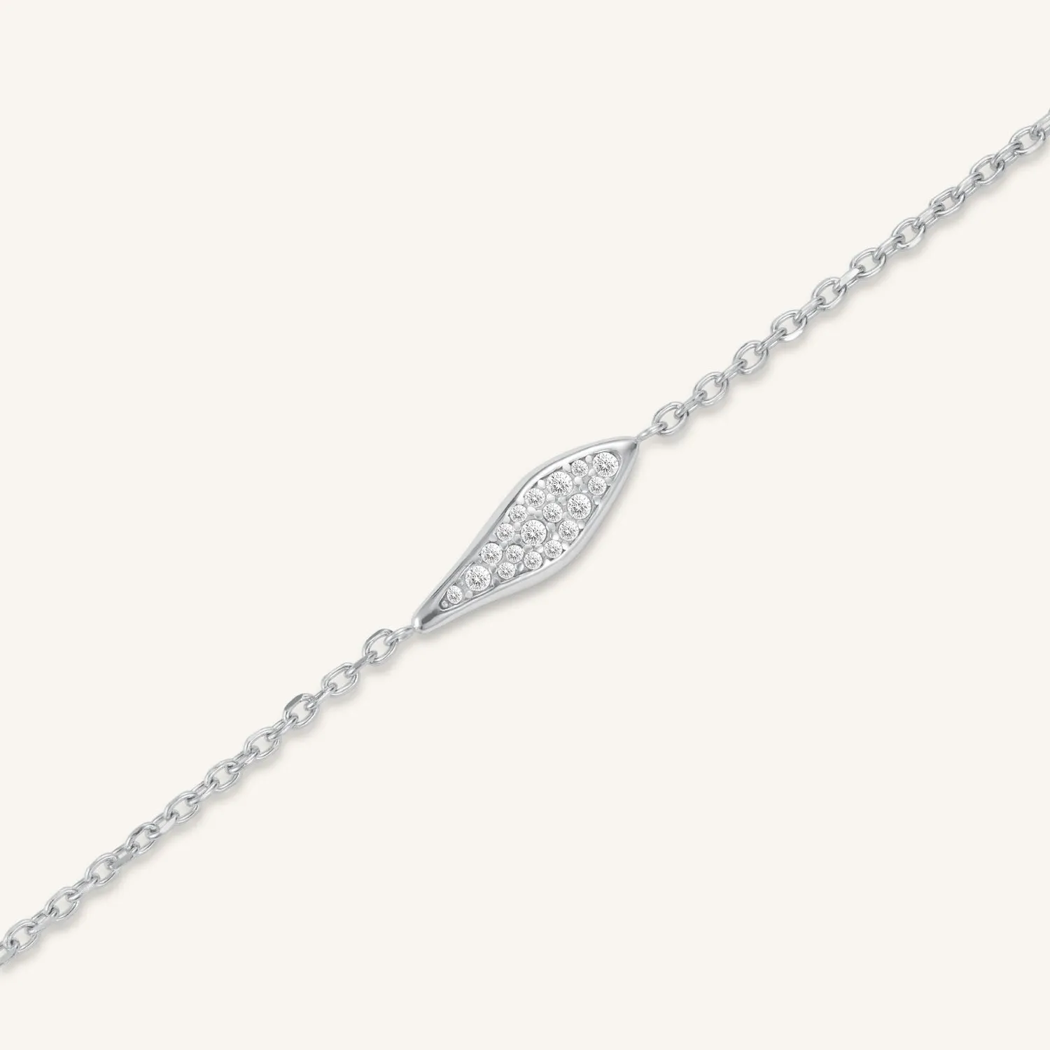 Rosefield Pave Leaf armbånd gullfarget, justerbart