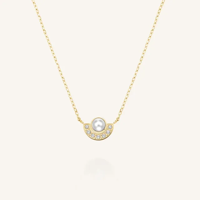 Rosefield Pearl Halo Necklace halskjede gull 42–46 cm