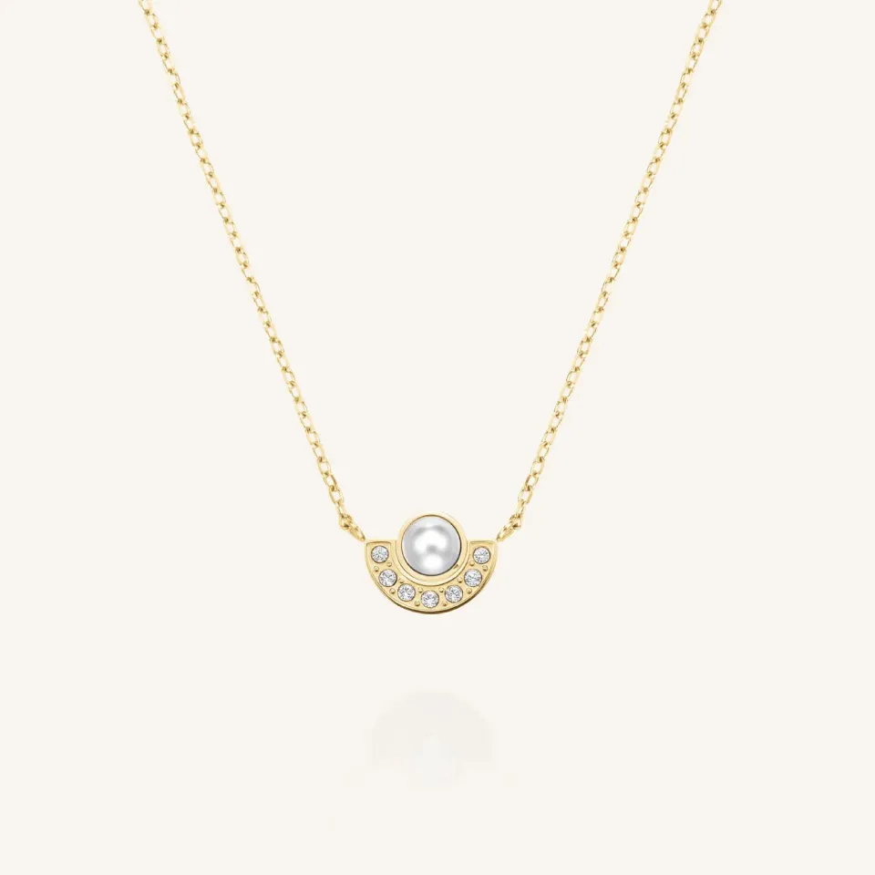 Rosefield Pearl Halo Necklace halskjede gull 42–46 cm