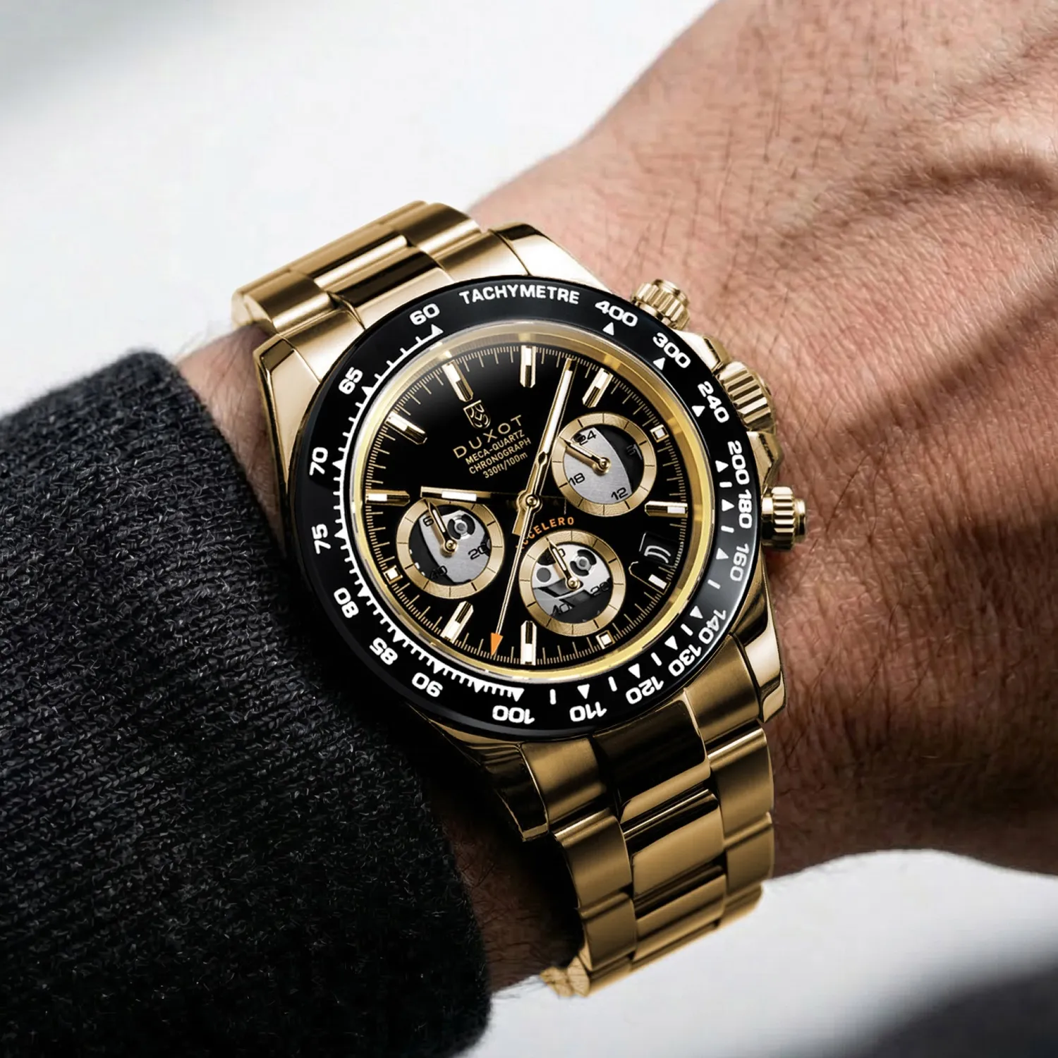 Duxot Accelero Dark Opulence kronografklokke skjelettskive