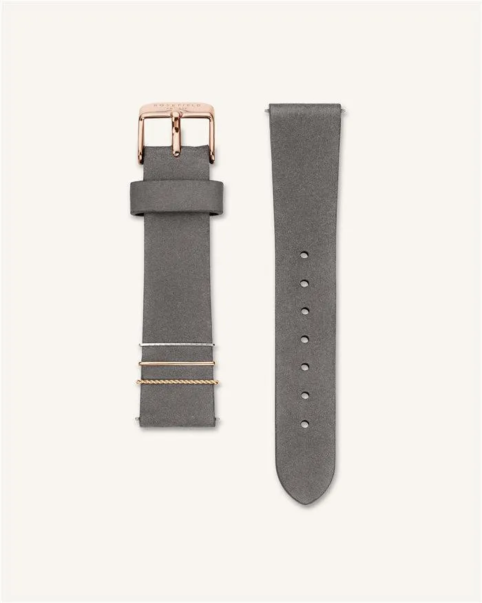 Rosefield West Village Grey klokke grå nubuck 33 mm