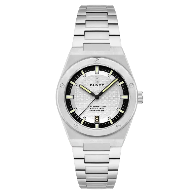 Duxot Bastia Sandy Silver automatisk klokke sølv 40 mm safirglass