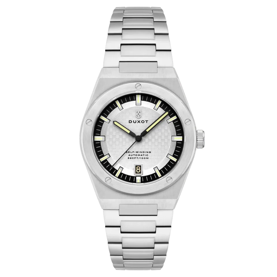 Duxot Bastia Sandy Silver automatisk klokke sølv 40 mm safirglass