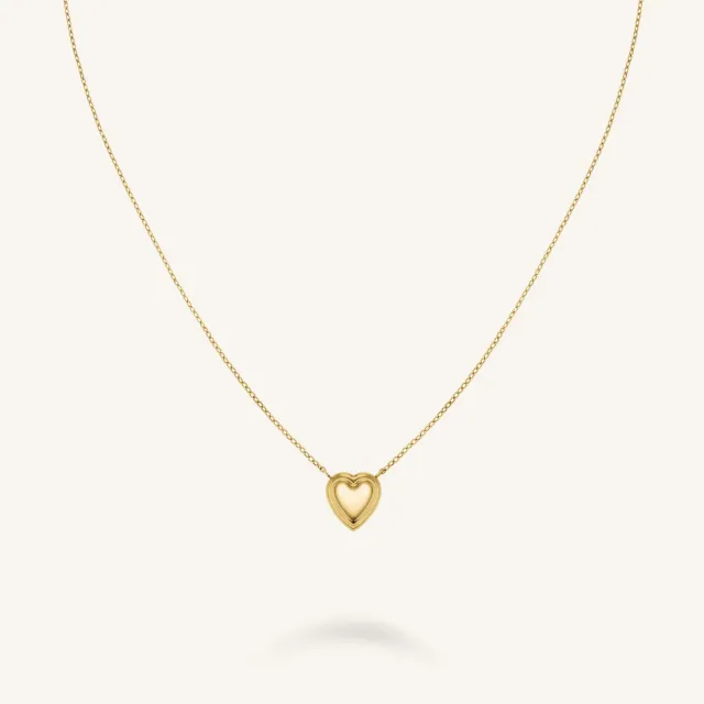 Rosefield Essentials Puffy Heart Necklace halskjede gull
