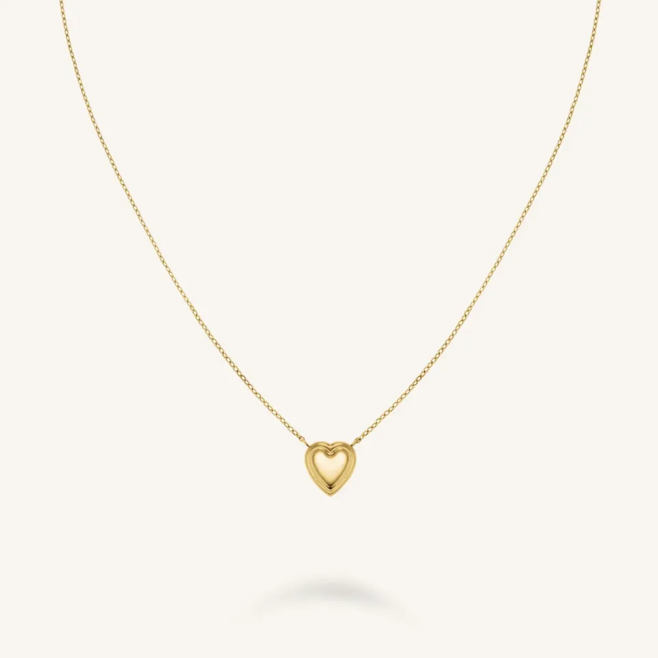 Rosefield Essentials Puffy Heart Necklace halskjede gull
