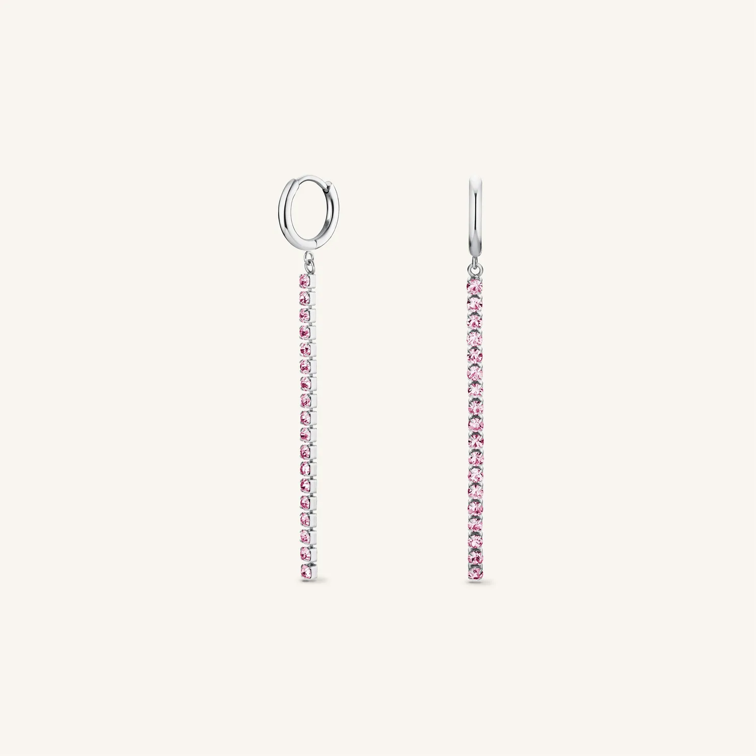 Rosefield Tennis Earrings øredobber gullbelagt stål Rose 0,5 cm