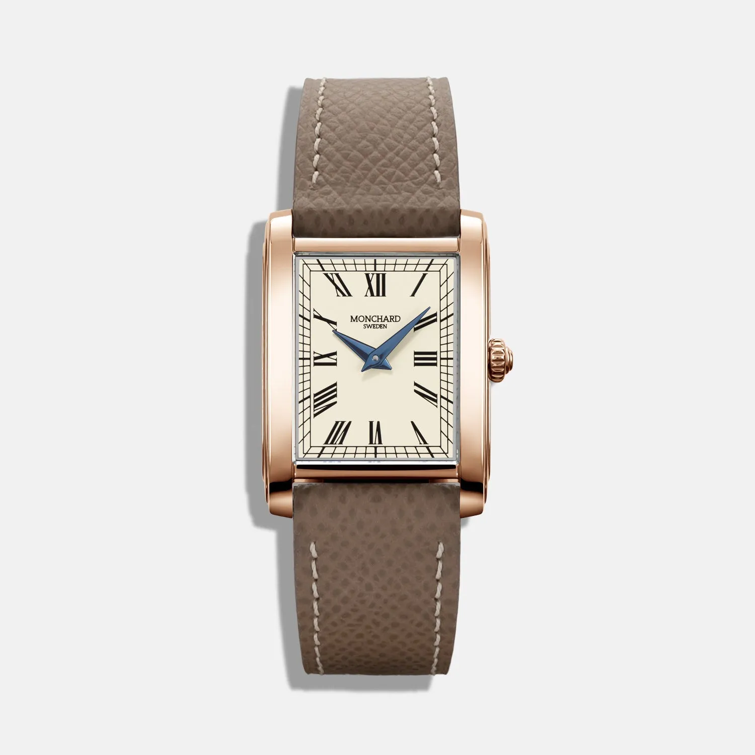 MonChard Vintage White on Strap - Gold klokke svart rem 24,9 mm