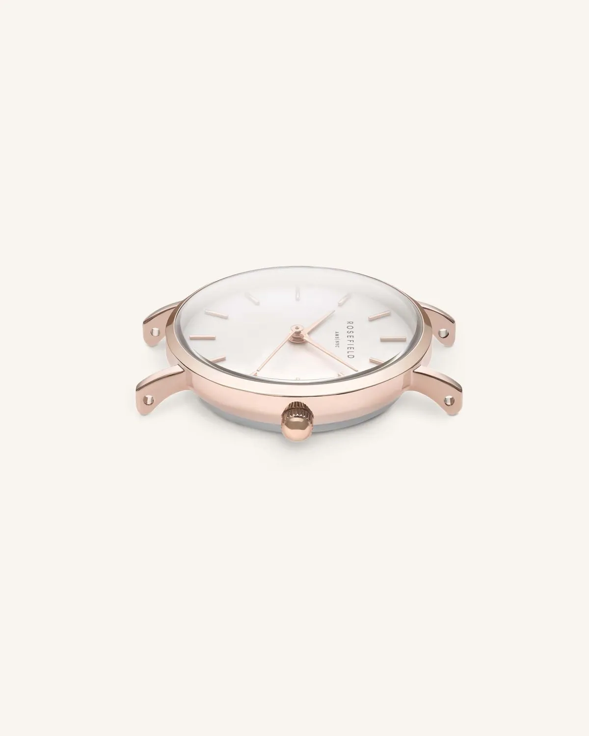 Rosefield Small Edit klokke 26 mm roségull – hvit urskive