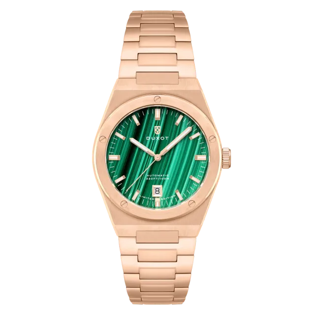 Duxot Bastia Malachite automatisk klokke naturstein