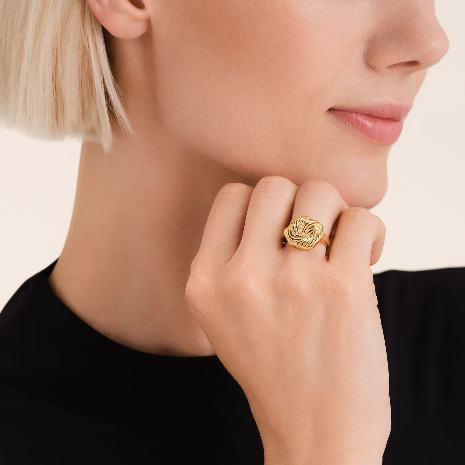 Rosefield Essentials Knot Ring ring gull størrelse 54