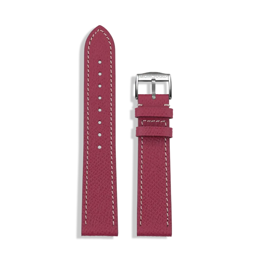 MonChard Epsom Dark Pink klokkerem 18 mm rosa kalveskinn
