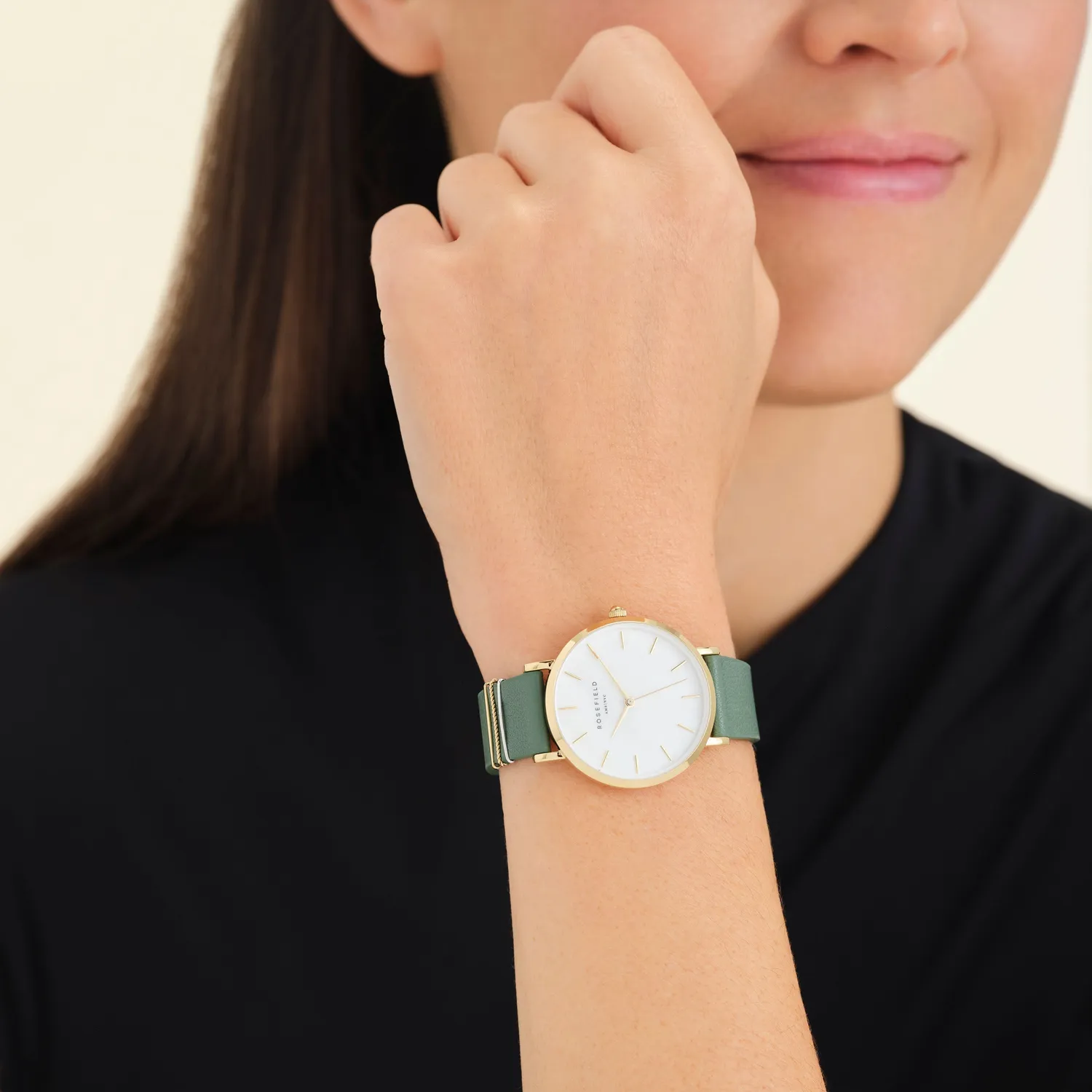 Rosefield West Village Olive Green klokke 33 mm olivengrønn