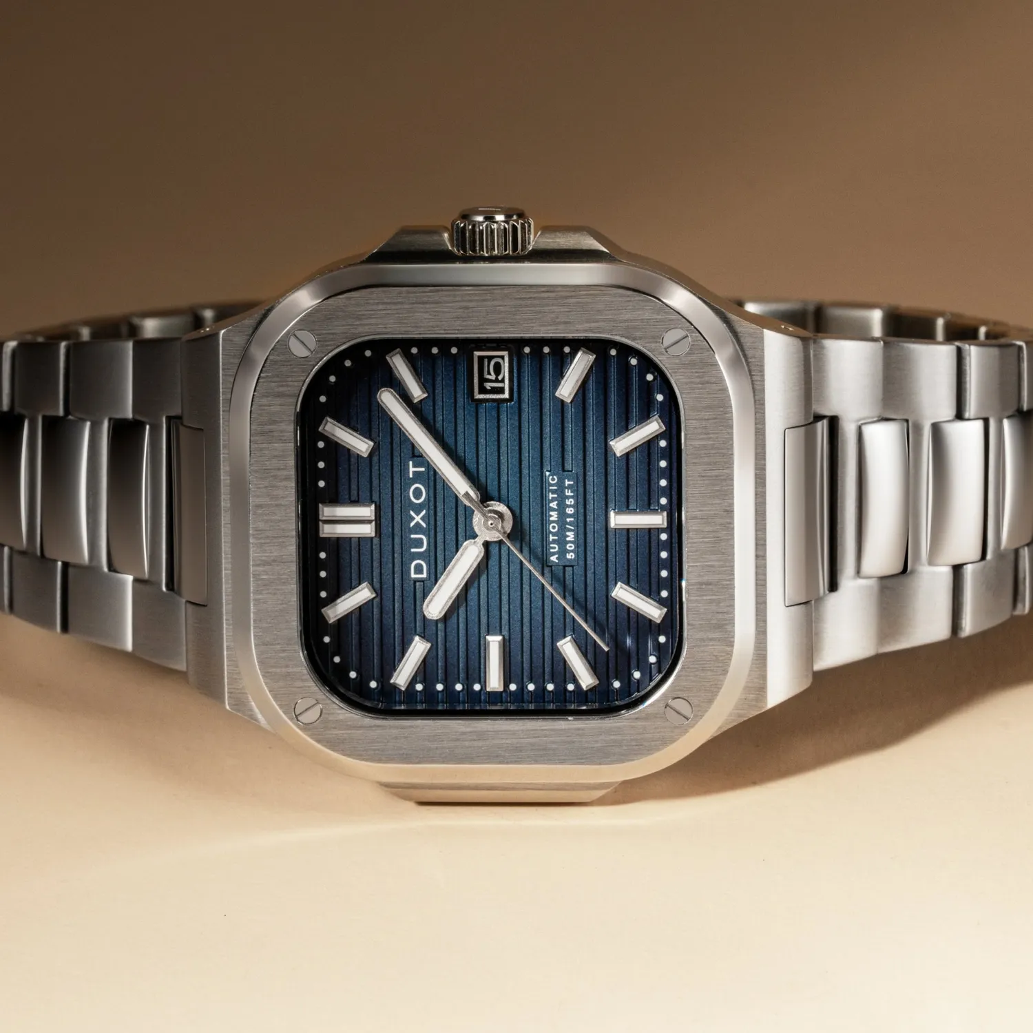 Duxot Quadrata Steel Blue Automatic klokke, 42 mm stål