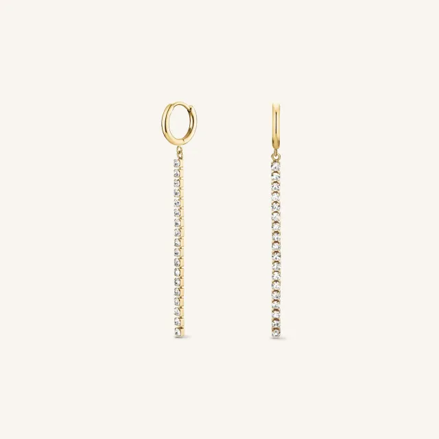 Rosefield Tennis Earrings øredobber gull krystall