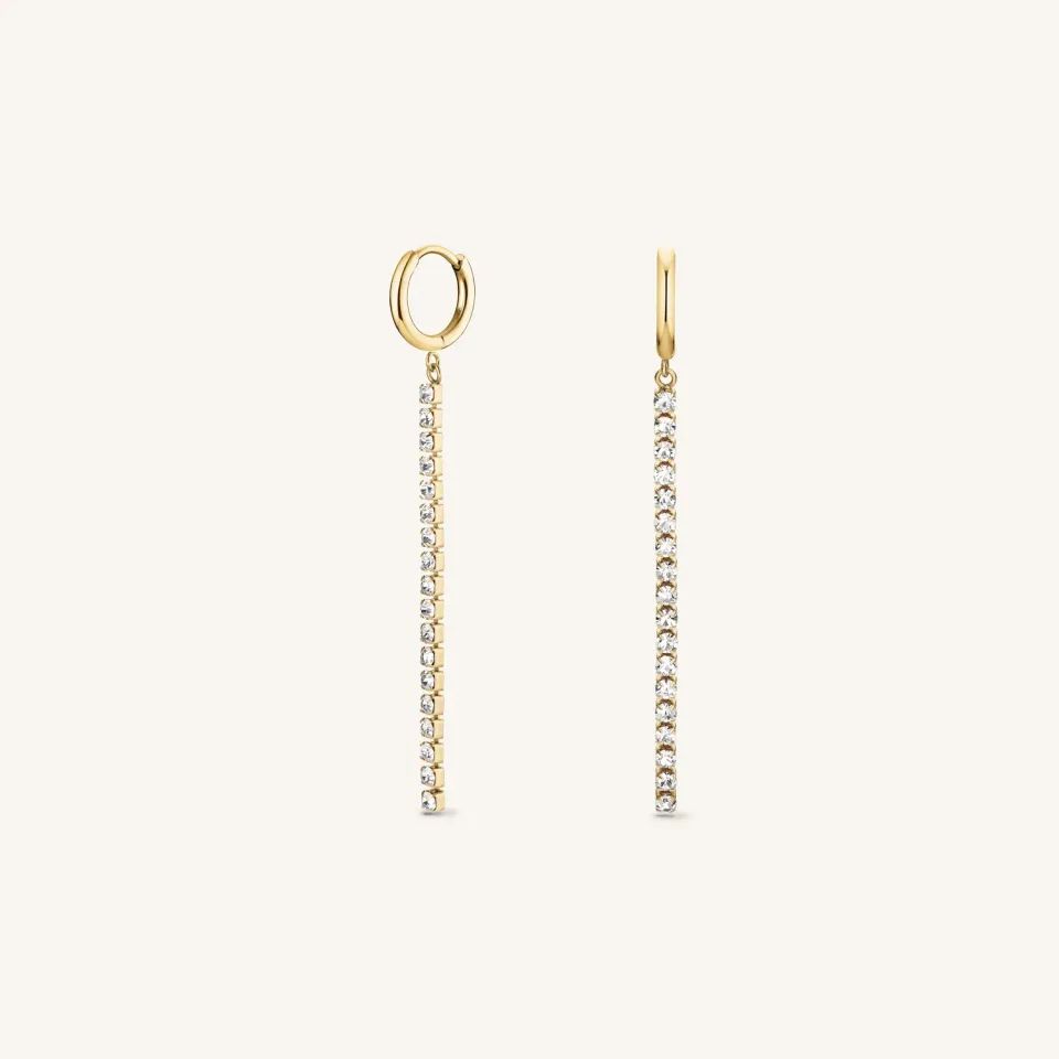 Rosefield Tennis Earrings øredobber gull krystall