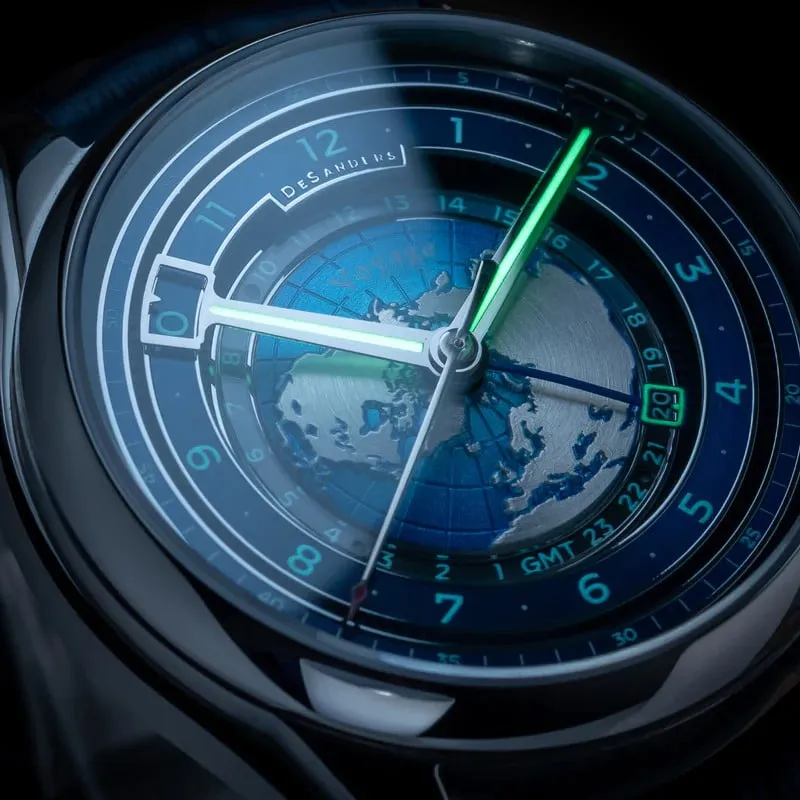 DeSanders Voyage GMT Steel klokke