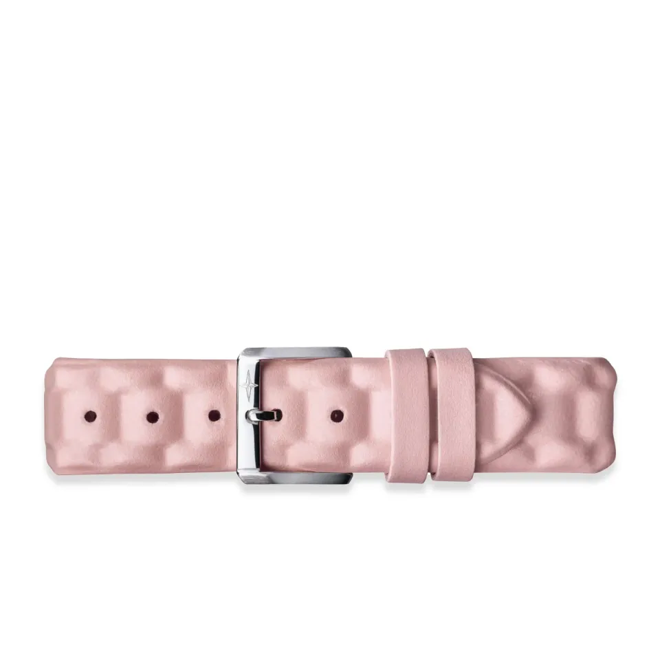 DAVOSA Cowhide Pink 18 mm skinnreim rosa med gummikjerne