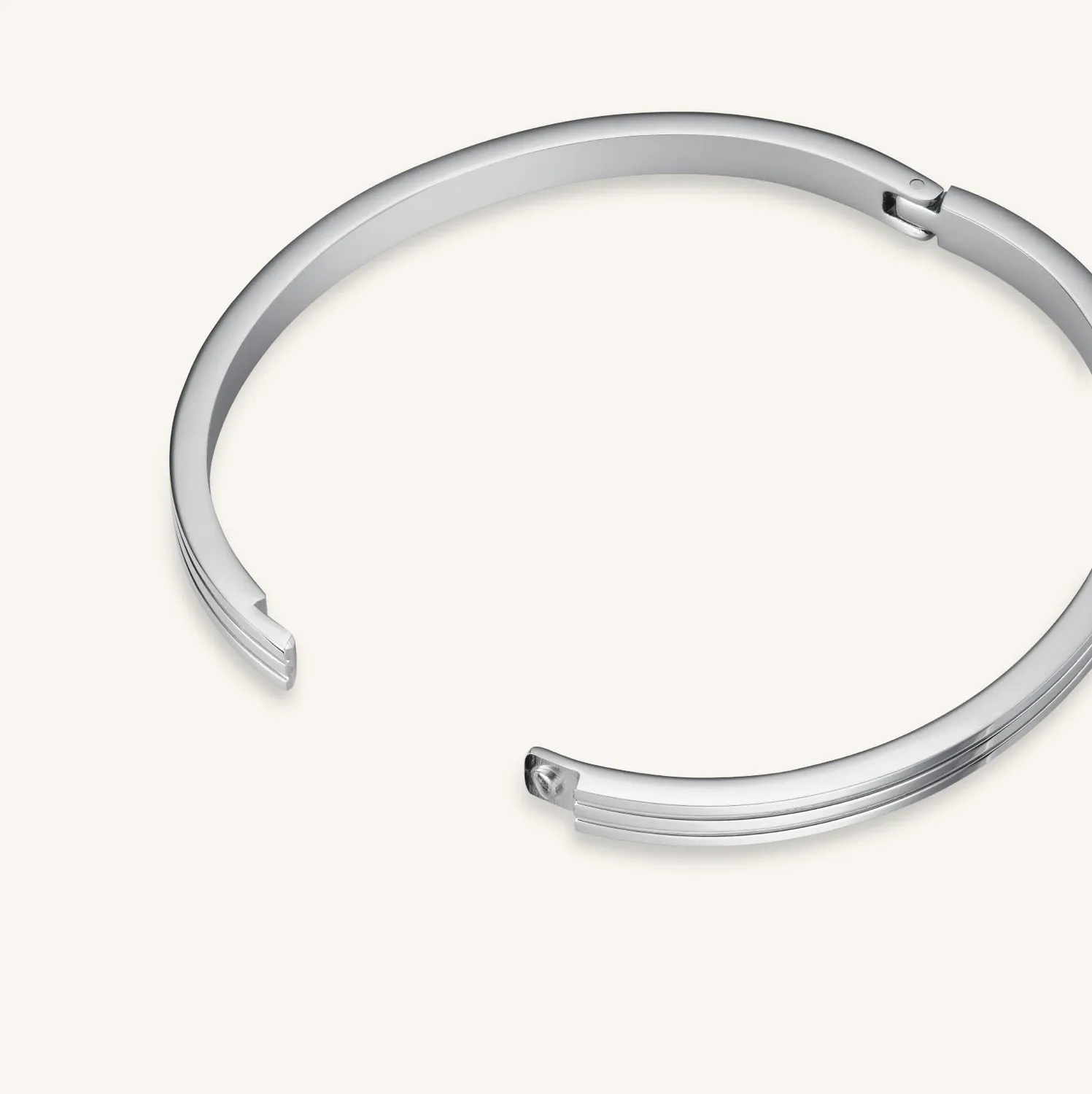 Rosefield Striped Crystals Bangle armring gull og sølv