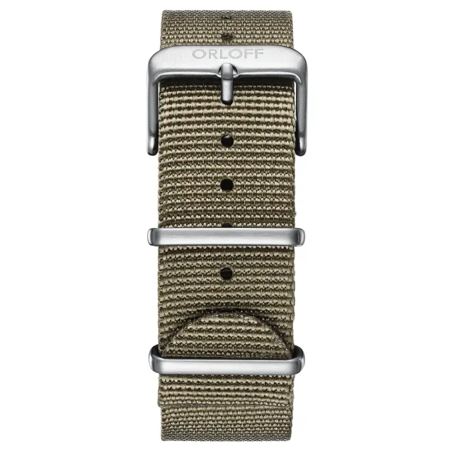 Orloff Nato Strap O1014 klokkerem grønn sand 22 mm natorem