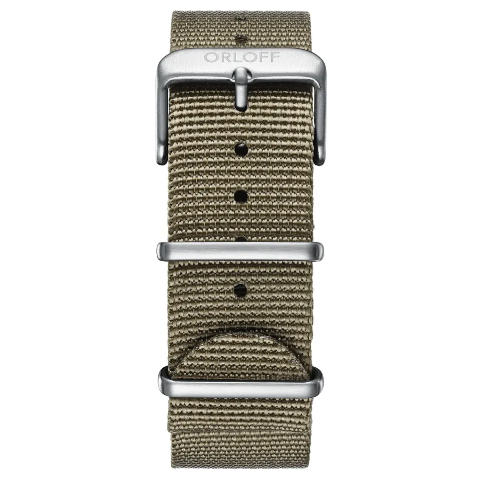 Orloff Nato Strap O1014 klokkerem grønn sand 22 mm natorem