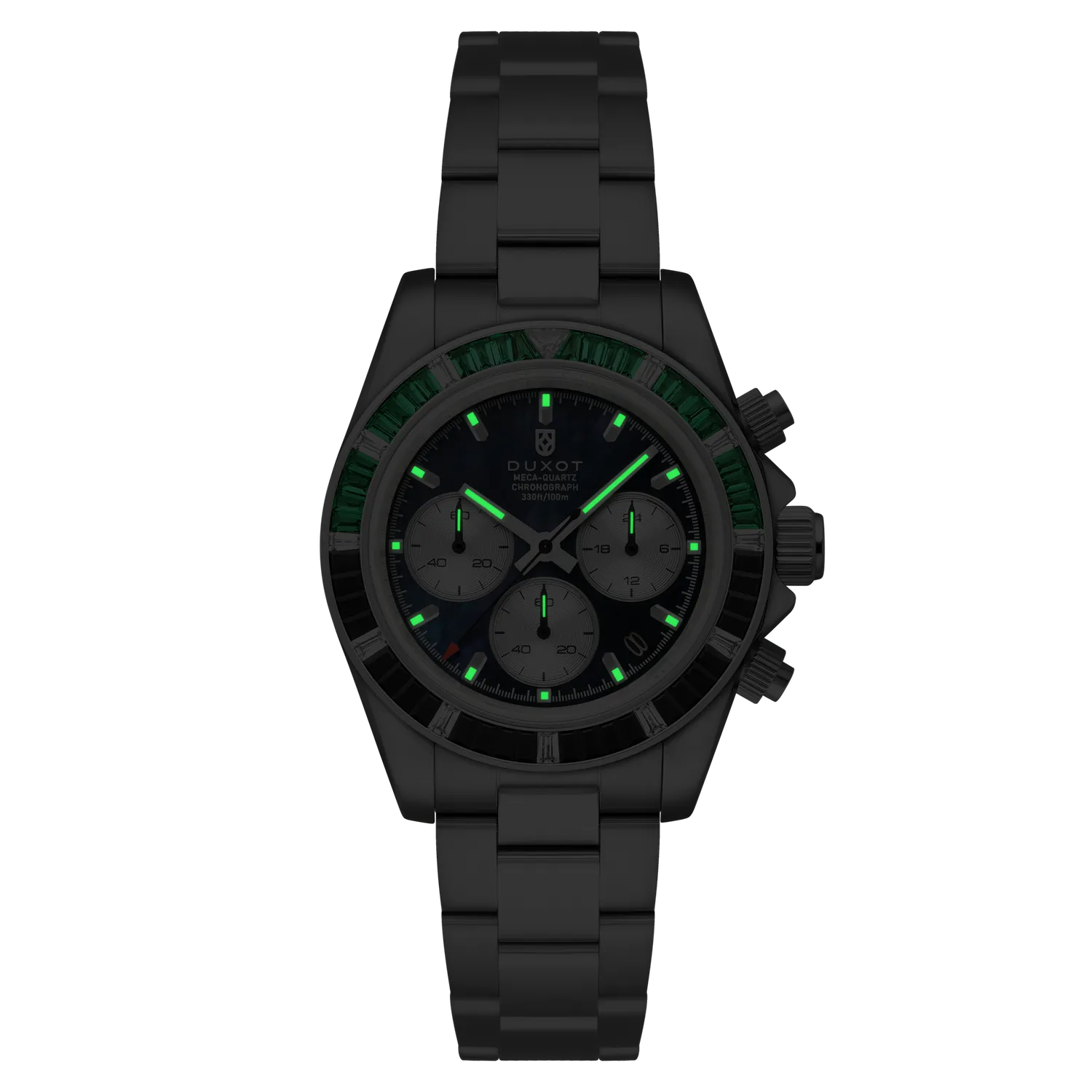 Duxot Accelero Rainbow Chronograph kronograf Pearl Green Emerald 40 mm