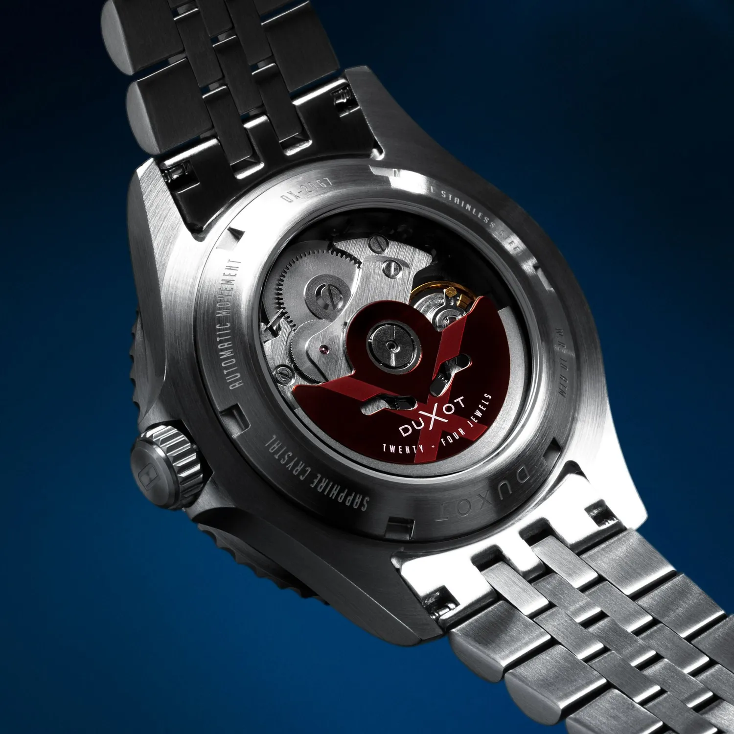 Duxot Atlantica Skeleton Diver automatisk klokke blå 100 m