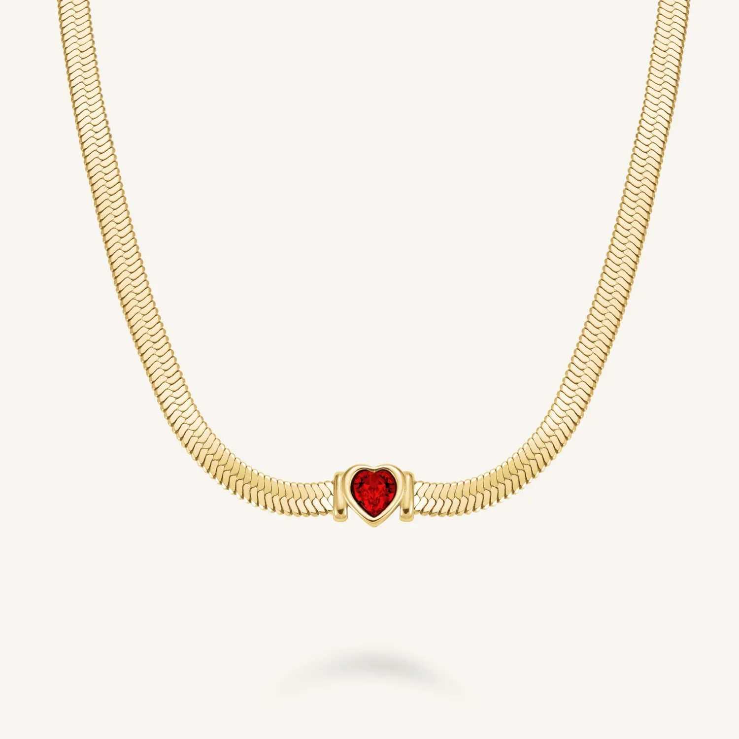 Rosefield Snake Heart Choker halskjede gull 38–42 cm