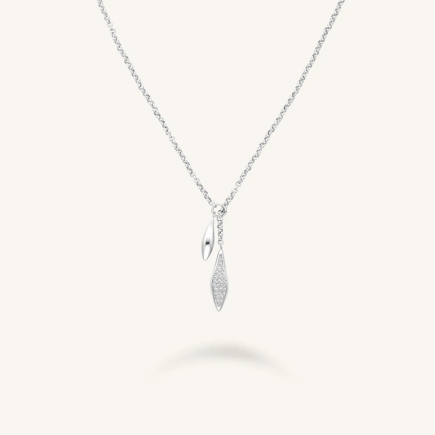 Rosefield Pave Lariat Necklace halskjede 65 cm gull og sølv