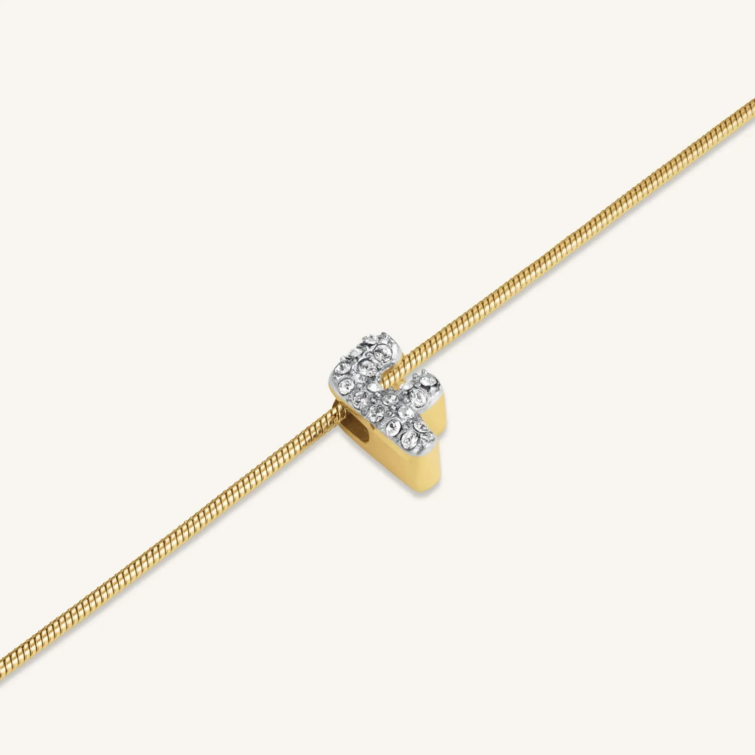 Rosefield Crystal Letter F Necklace halskjede F 42–46 cm gull